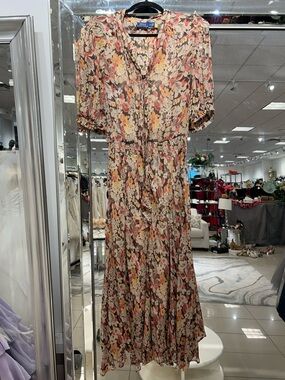 PoloRalph Lauren Chiffon Floral Midi Dress in Multicolor…with slip liner